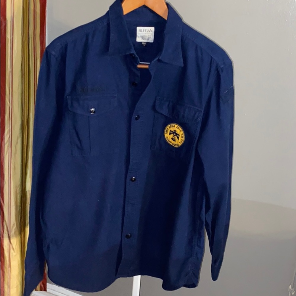 Blue button down